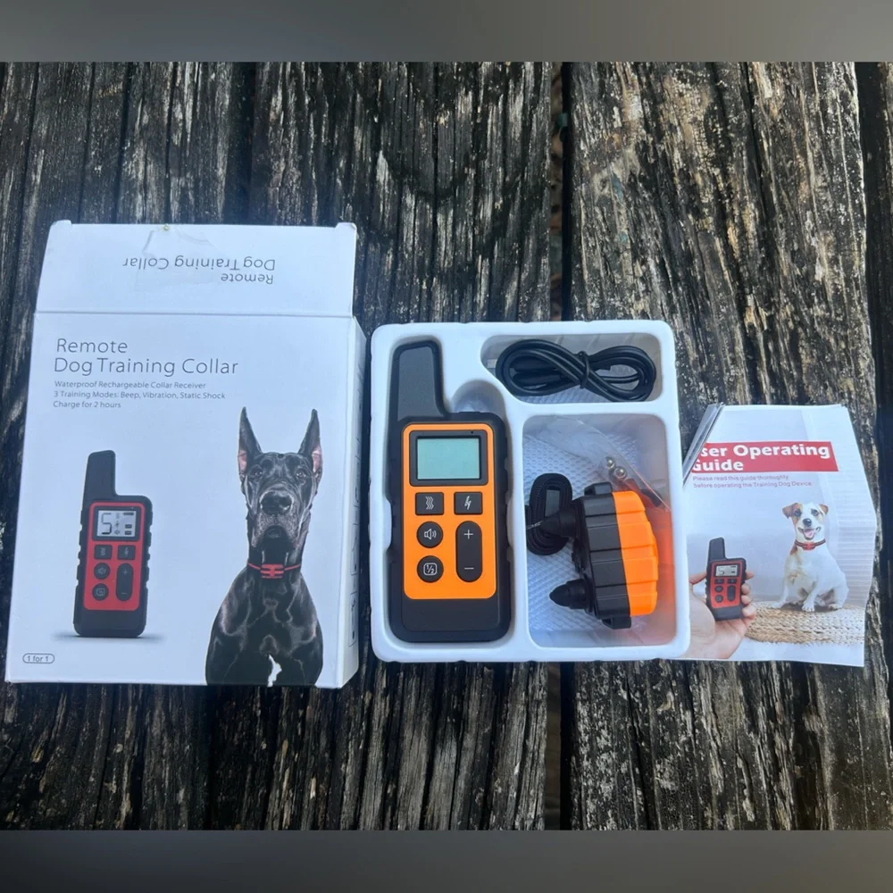 NIB Remote Rechargeable Waterproof Dog Training Collar/ 3 Mode Bark Stopper E9